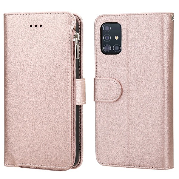 Elegant Plånboksfodral - Samsung Galaxy A71 Roséguld