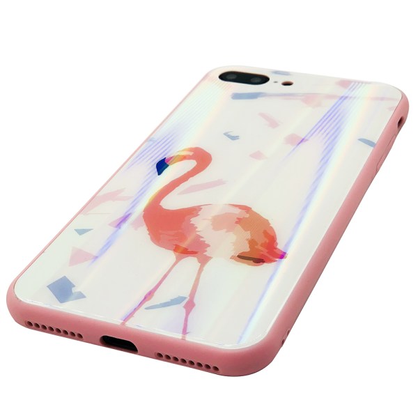 Elegant Skyddskal för iPhone SE 2020 (Härdat glas) Flamingo