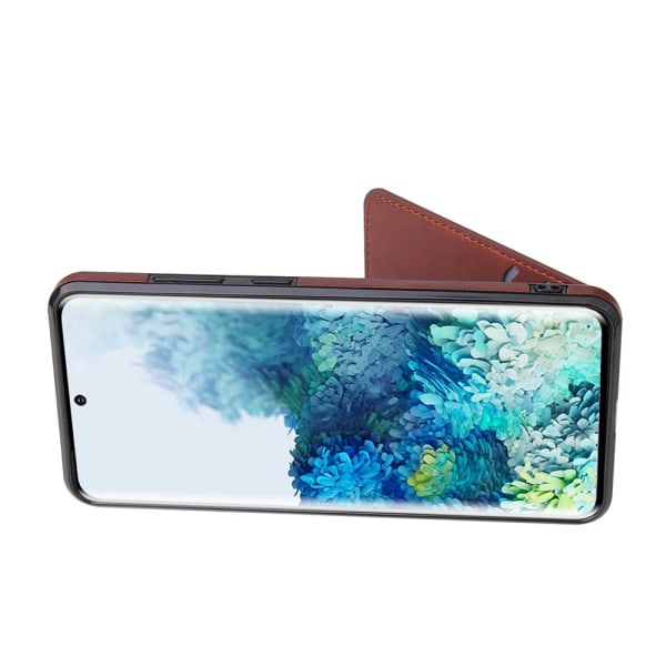 Effektfullt Skal med Kortfack - Samsung Galaxy S20 Grå
