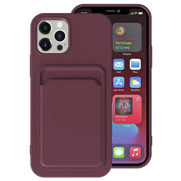 iPhone 13 - Beskyttende Floveme Cover med kortholder Röd