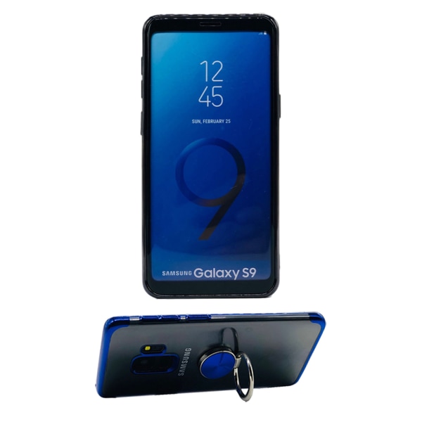Elegant Silikonskal Ringh�llare - Samsung Galaxy S9 Svart