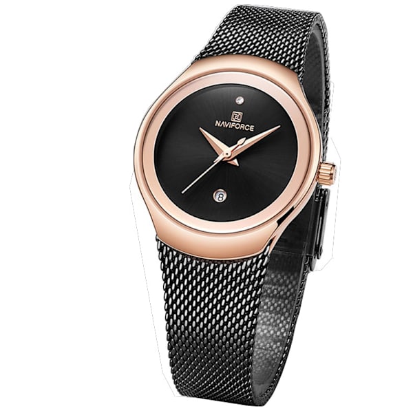 Elegant Super Slim Dam Klocka (NaviForce) Svart