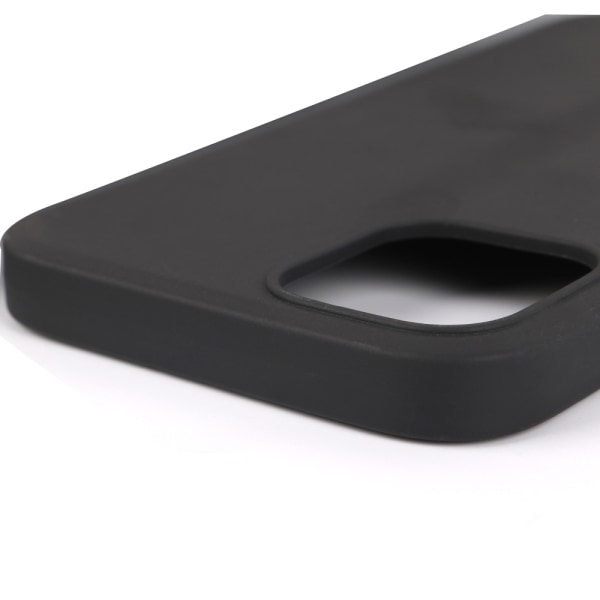 iPhone 12 Pro - Matta silikonikuori ja pehmeä näytönsuoja Svart