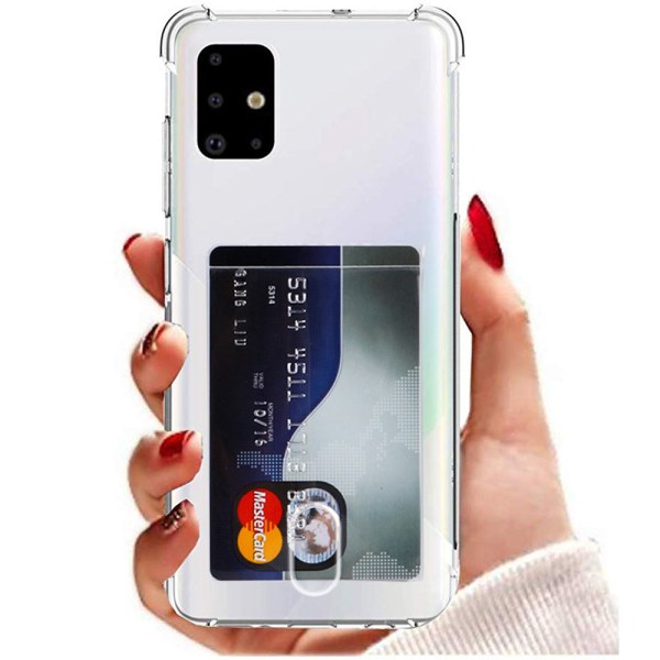 Samsung Galaxy A51 - Professionelt cover med kortrum Transparent