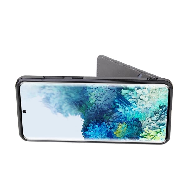 Samsung Galaxy S21 FE - Praktisk stilfuldt cover med kortholder Grå