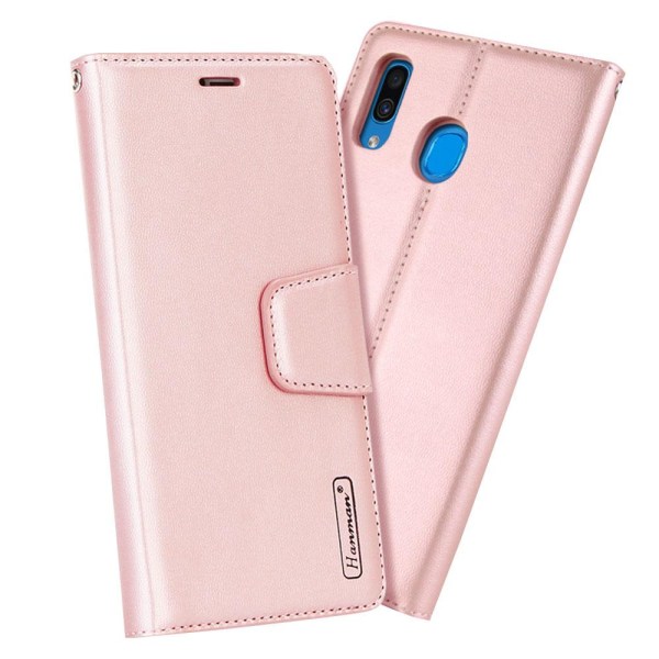 Samsung Galaxy A20E - Elegant Practical Wallet Case (HANMAN) Svart