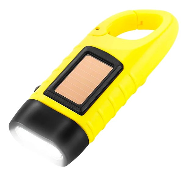 Mini Nödlampa: Handvev & Solcellsdriven LED Ficklampa - Perfekt för Utomhusäventyr Svart