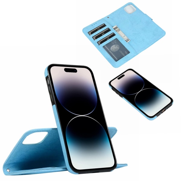 iPhone 15 - Lompakkokotelo useissa väreissä, 3 korttipaikkaa Brown