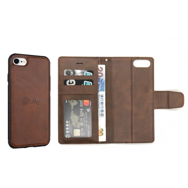 iPhone 6/6S - Eksklusivt lommebokdeksel med dobbel funksjon Brun