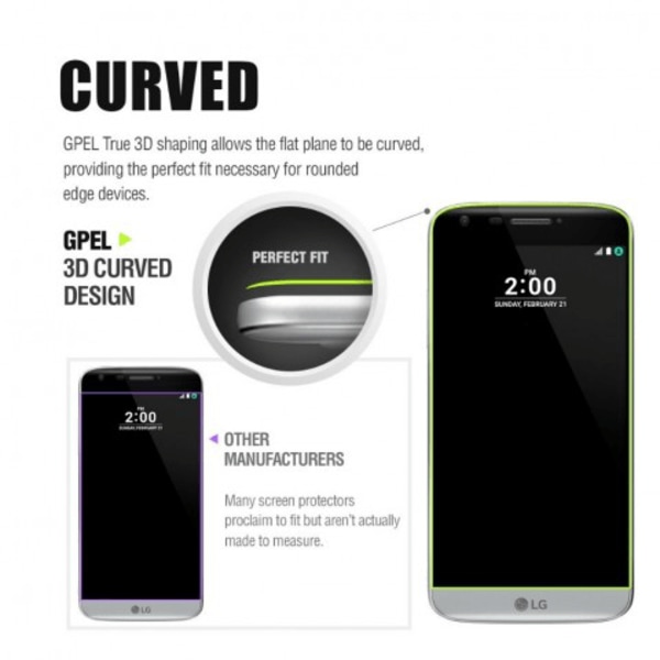 LG G5 - ProGuard EXXO-Skärmskydd 3D (HD-Clear) Curved Silver