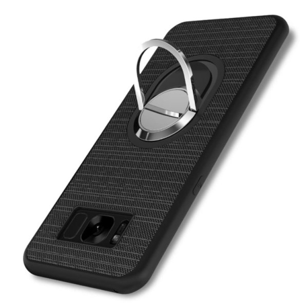 Galaxy S7 edge - Tyylikäs silikonikuori sormustelineellä FLOVEME Röd