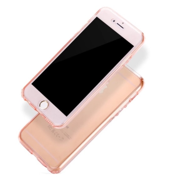 Tyylikäs käytännöllinen silikonikuori (kaksipuolinen) iPhone 8 PLUS Rosa