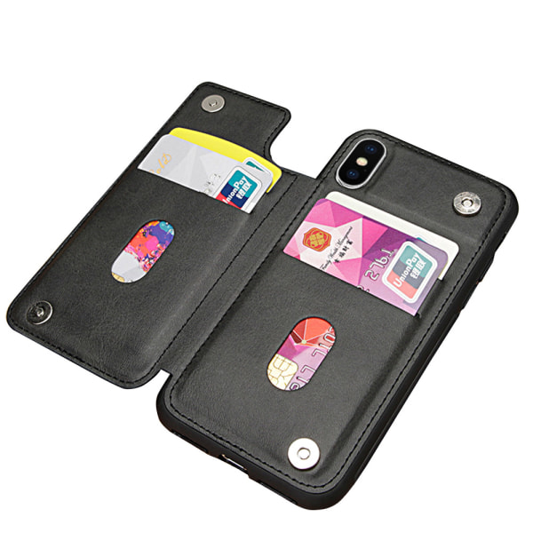 Käytännöllinen suojakuori korttilokerolla - iPhone XR Roséguld