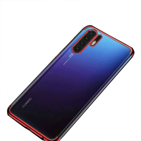 Støtdempende tynt silikondeksel - Huawei P30 Pro Röd Röd
