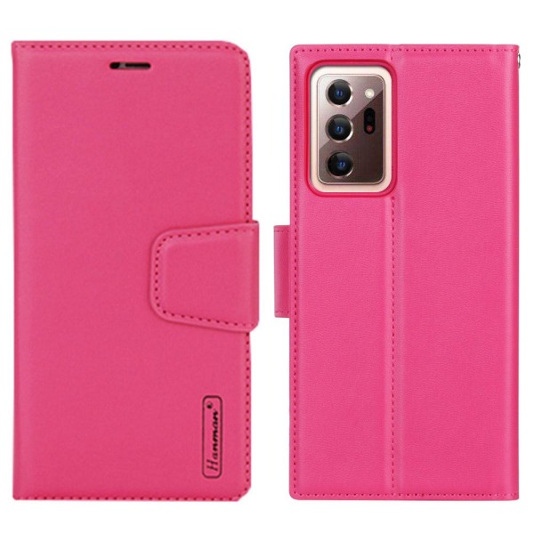 Samsung Galaxy Note 20 Ultra - Elegant HANMAN lommebokdeksel Rosaröd