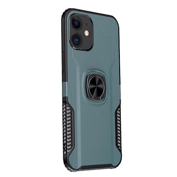 iPhone 12 - Stilsäkert Skyddande Skal med Ringhållare Svart
