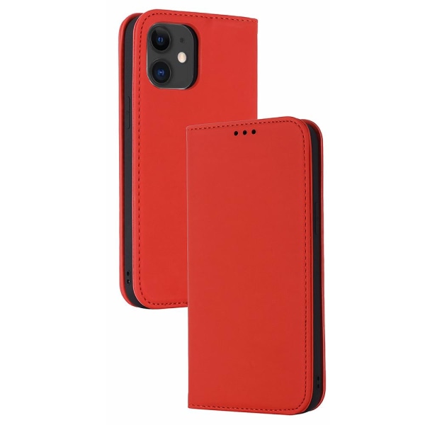 iPhone 12 - Stilrent Skyddande Plånboksfodral (FLOVEME) Röd