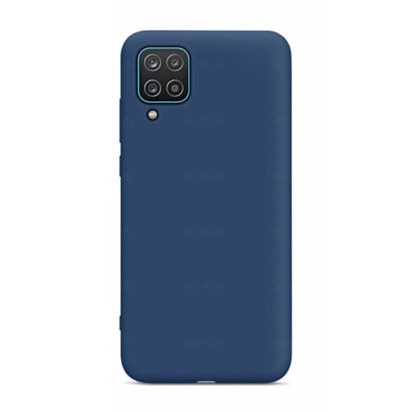 Samsung Galaxy A12 - Stilfuldt beskyttende LEMAN-cover Mörkblå