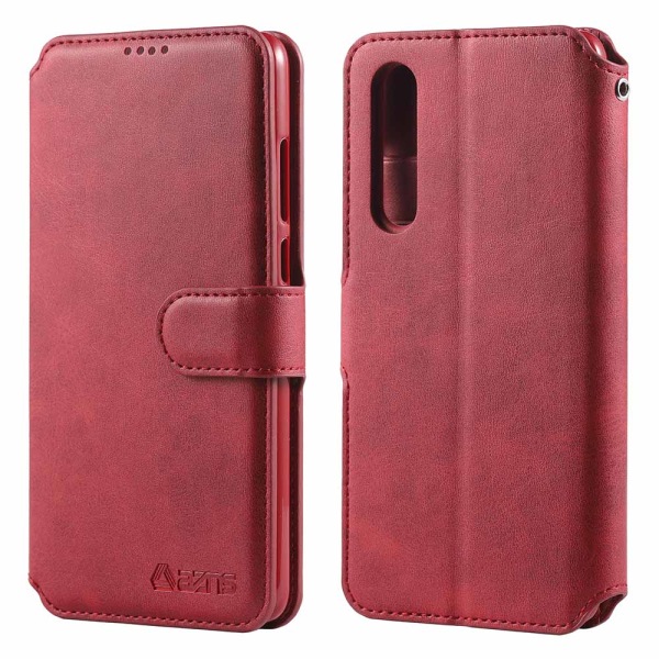 Elegant Smart Plånboksfodral - Huawei P30 Röd