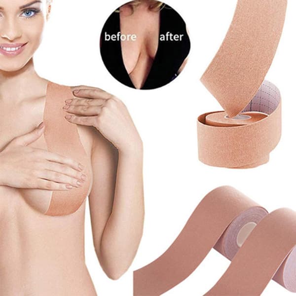 Komfortabel selvklebende BH brystteip (vanntett) Svart 5CM BREDD