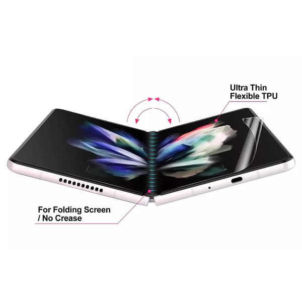 3-in-1 Samsung Galaxy Z Fold 3 Hydrogel näytönsuoja Transparent