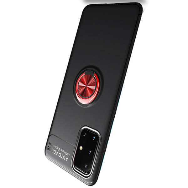 Samsung Galaxy A51 - Praktiskt Skal med Ringh�llare Svart/Röd
