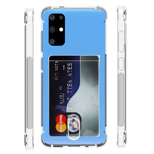 Samsung Galaxy S20 Plus Skal med Korthållare & Mjukt Skärmskydd Transparent