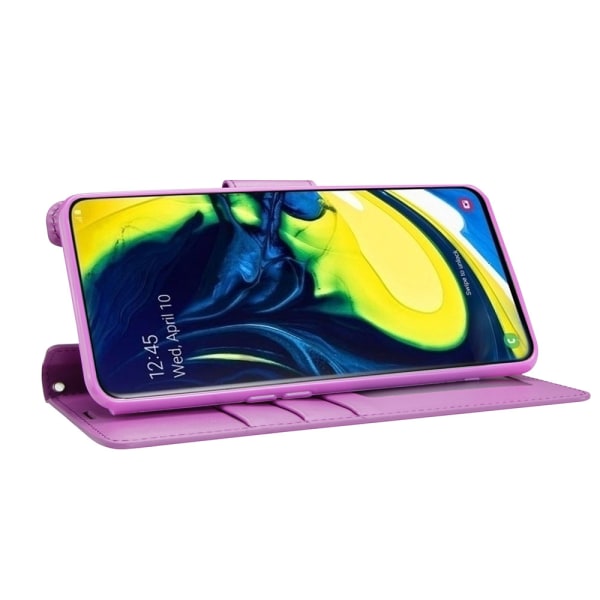 Stilig Hanman Wallet-deksel - Samsung Galaxy A80 Lila