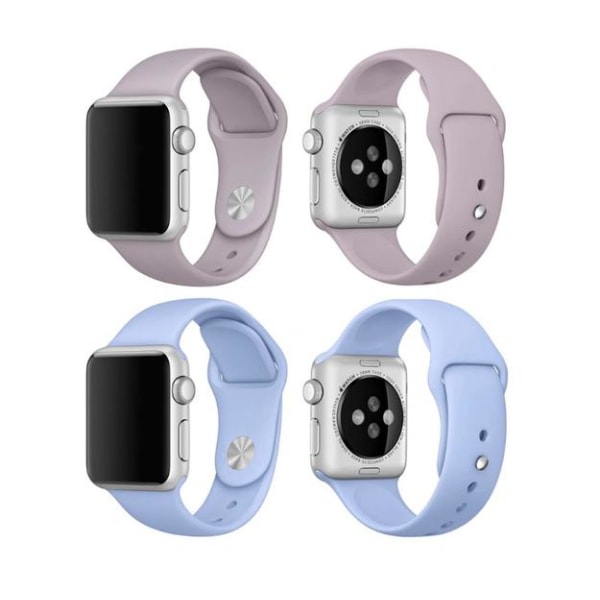 Apple Watch 42mm - Silikonarmbånd fra LEMAN (original) Soft Pink M