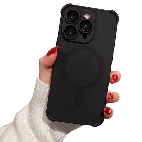 iPhone 12 Pro Max - Silikonskal med Magnetiskt Stötskydd Mynta