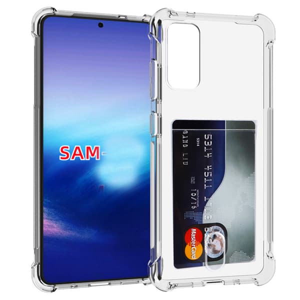 Samsung Galaxy S20 Plus - Skyddsskal med Korthållare Transparent