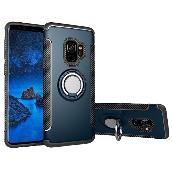 Elegant Skal med Hållare för Samsung Galaxy S9 Silver