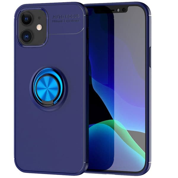 iPhone 12 - Stilfuldt AUTO FOCUS cover med ringholder Svart