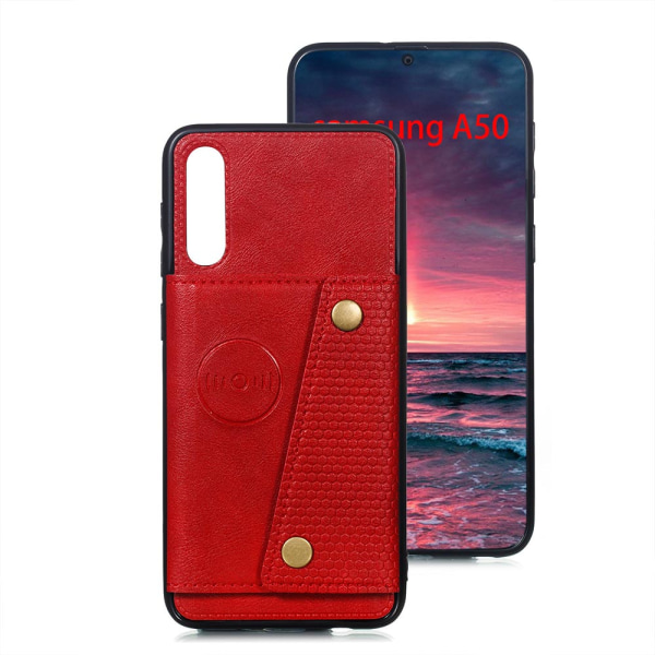 Samsung Galaxy A50 - Praktisk Smart Cover med kortrum Svart