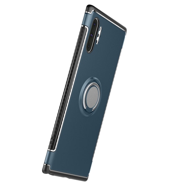 Samsung Galaxy Note10+ - Käytännöllinen Floveme-kotelo sormustelineellä Silver