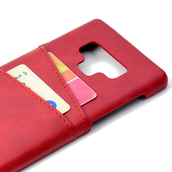 Galaxy Note 9 eksklusivt VINTAGE etui med kortslot Röd