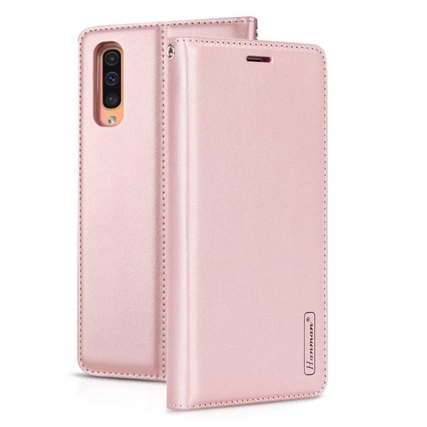 Tyylikäs käytännöllinen lompakkokotelo Hanman - Samsung Galaxy A50 Roséguld