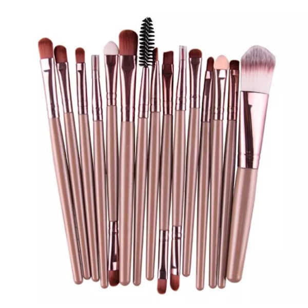 Sminkborstar 15in1 från MAANGE, 12 olika färger ROSA/SVART