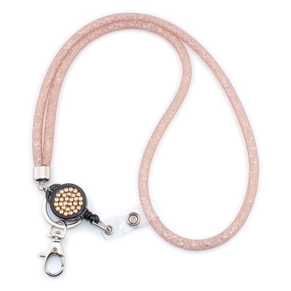 Elegant Praktiskt Korthållare, Nyckelband Halsband Rosaröd