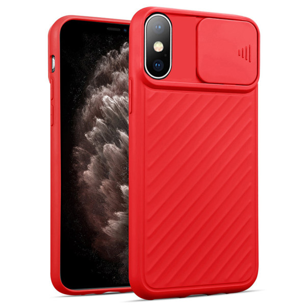 iPhone X/XS - Professionellt Skal med Kamera Skydd Röd