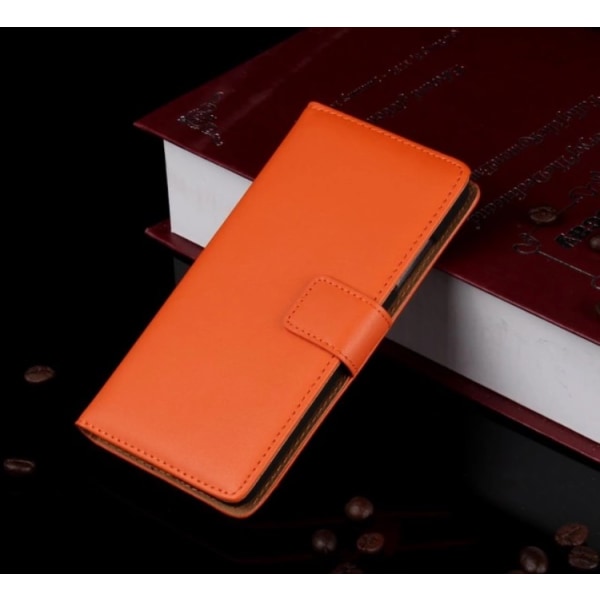 Huawei P10 Plus - Stilrent Plånboksfodral från ROYBAN (Läder) Orange