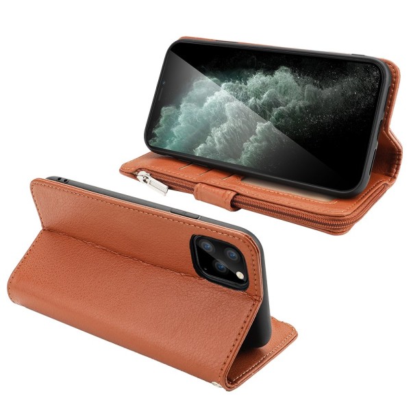 iPhone 11 Pro Max - Stilig Smart Wallet-deksel Brun