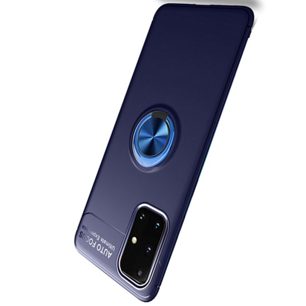 Käytännöllinen kansi sormustelineellä - Samsung Galaxy A71 Svart/Blå