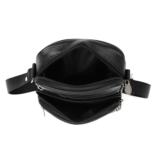 Stilren och Hållbar Crossbody Väska i Äkta Läder - Perfekt för Vardag och Resa Kaffe