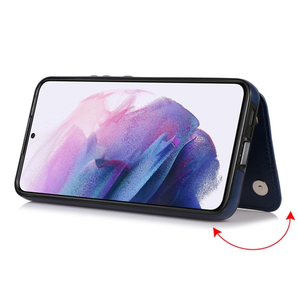 Samsung Galaxy S22 Plus - Elegant Praktiskt Skal med Korth�llare Marinblå