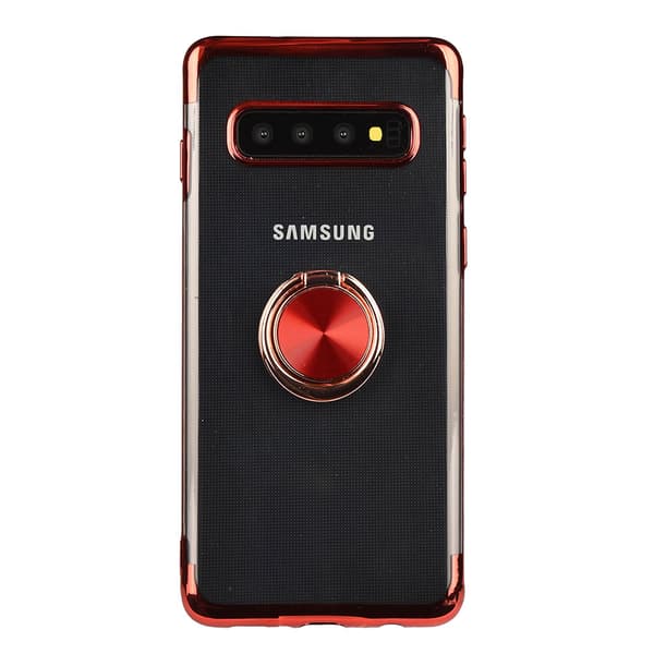 Samsung Galaxy S10 Plus - Skyddande Skal med Ringhållare Blå