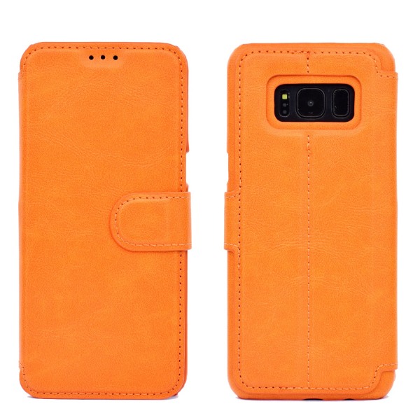 Samsung Galaxy S8+ - Elegant Fodral med Plånbok Orange