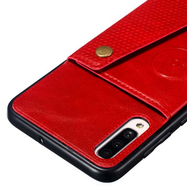Samsung Galaxy A70 - Tehokas suojakuori korttilokerolla Röd