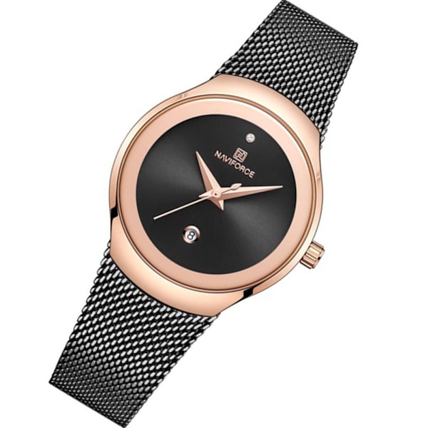 Elegant Super Slim Dam Klocka (NaviForce) Svart
