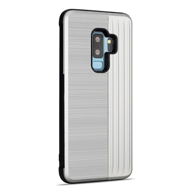 LEMAN Skal med Korthållare - Samsung Galaxy S9+ Silver Silver